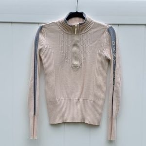 DKNY Jeans Mock Half Zip Long Sleeve Knit Sweater
